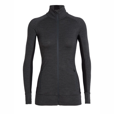Gilet Icebreaker Women Fluid Zone LS Zip Jet Heather Black