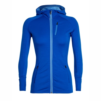 Gilet Icebreaker Women Quantum LS Zip Hood Marine Cove