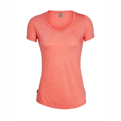 T-Shirt Icebreaker Sphere SS Scoop Ember Snow Stripe Damen