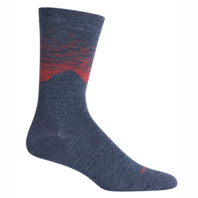 Chaussettes Icebreaker Lifestyle Fine Gauge Crew Cook By Night Fathom Heather Chili Red