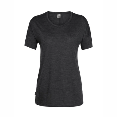 T-Shirt Icebreaker Womens Solace SS Low Crewe Black Heather