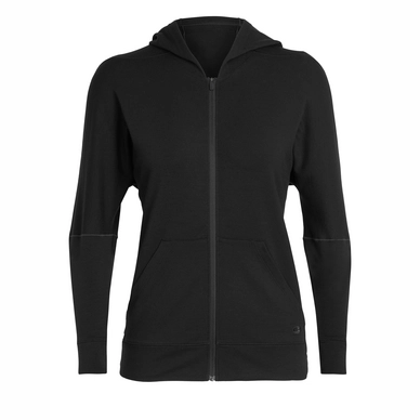 Fleecejacke Icebreaker Momentum Zip Hood Black Damen