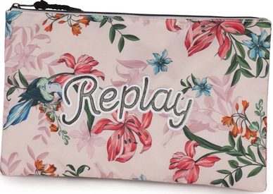 Pencil Case Replay Flowers Bright Pink