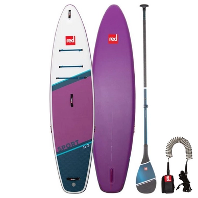 SUP-board Red Paddle 11.3 Sport Purple + Hybrid Tough Paddle + Coiled Leash