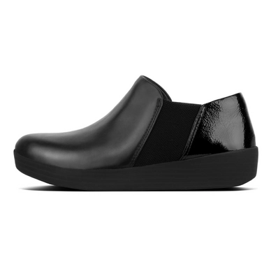 Sneaker FitFlop Elastic Panel™ Patent Leather Black