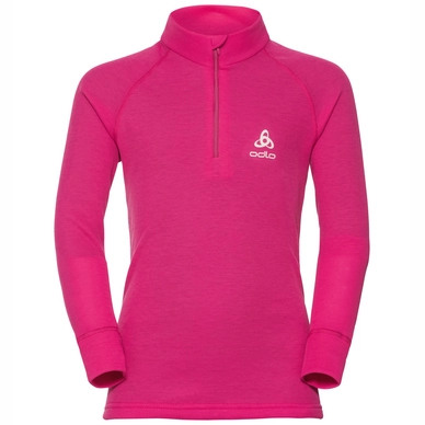 Ondershirt Odlo L/S Turtle Neck 1/2 Zip Warm Kids Beetroot Purple
