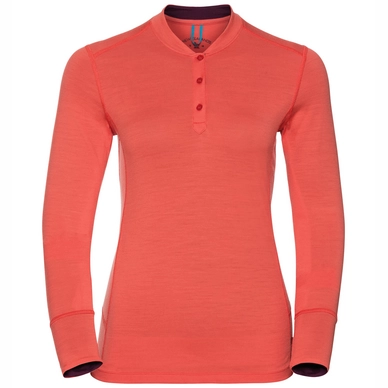 Ondershirt Odlo Stand-Up Collar L/S Natural Women Hot Coral Pickled Beet