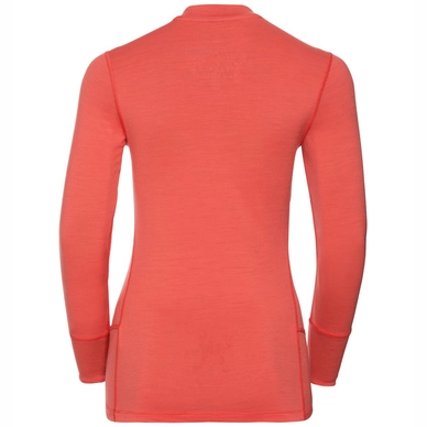 Ondershirt Odlo Stand-Up Collar L/S Natural Women Hot Coral Pickled Beet
