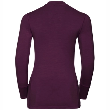 Ondershirt Odlo Stand-Up Collar L/S Natural Women Pickled Beet Blue Radiance
