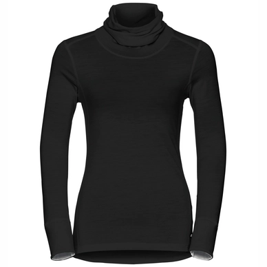 Ondershirt Odlo L/S Turtle Neck Natural Women Black Snow White