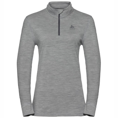 Maillot de Corps Odlo Women SUW Top Stand-Up Collar L/S Natural 100% Grey Melange Grey Melange