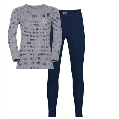 Unterwäsche-Set Odlo Set Active Originals Warm Peacoat Grey Melange Kinder