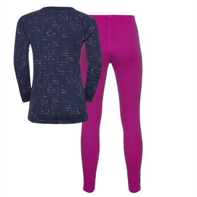 Baselayerset Odlo Warm Kids Beetroot Purple Peacoat