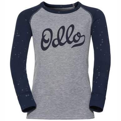 Ondershirt Odlo L/S Crew Neck Warm Trend Kids Kids Peacoat Grey Melange