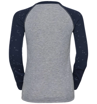 Ondershirt Odlo L/S Crew Neck Warm Trend Kids Kids Peacoat Grey Melange