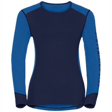 Ondershirt Odlo L/S Crew Neck Warm Revelstoke Women Lapis Blue Peacoat