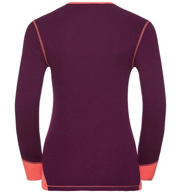 Ondershirt Odlo L/S Crew Neck Warm Revelstoke Women Pickled Beet Hot Coral
