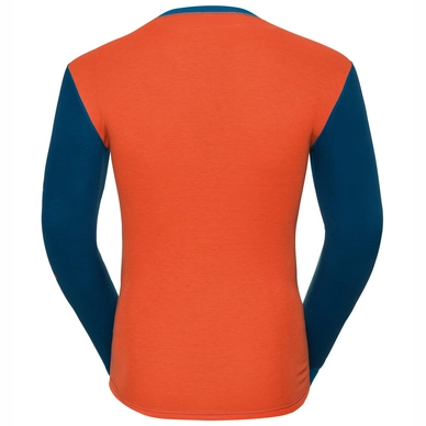 Ondershirt Odlo L/S Crew Neck Warm Revelstoke Men Orangeade Mykonos Blue