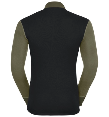 Ondershirt Odlo L/S Turtle Neck 1/2 Zip Warm Revel Men Black Winter Moss Melange