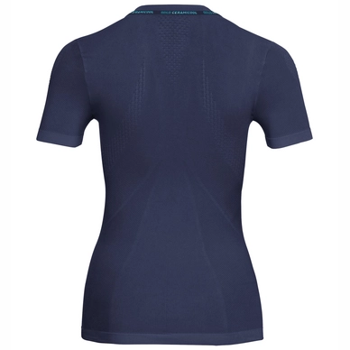 Ondershirt Odlo S/S Crew Neck Ceramicool Seamless Women Blue Radiance Spectrum Blue