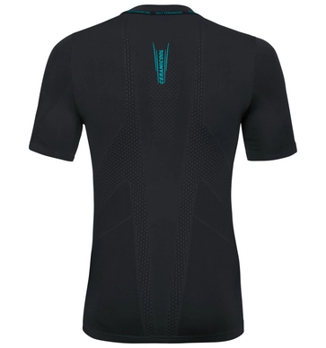 Ondershirt Odlo S/S Crew Neck Ceramicool Seamless Men Black Lake Blue