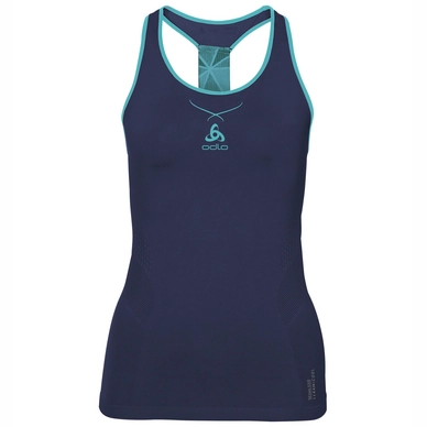 Ondershirt Odlo Crew Neck Ceramicool Seamless Women Blue Radiance
