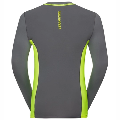 Ondershirt Odlo L/S Crew Neck Ceramicool Pro Men Steel Grey Black