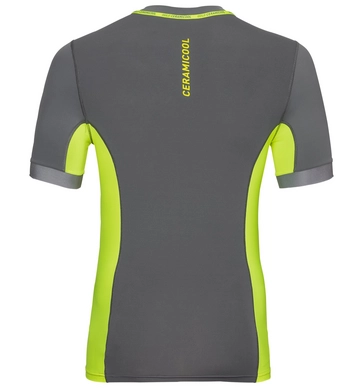 Ondershirt Odlo S/S Crew Neck Ceramicool Pro Men Steel Grey Black