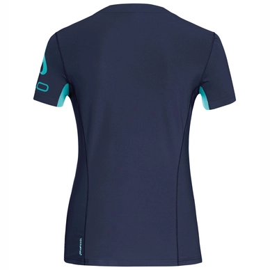 Ondershirt Odlo S/S Crew Neck Ceramicool Print Women Peacoat Blue Radiance