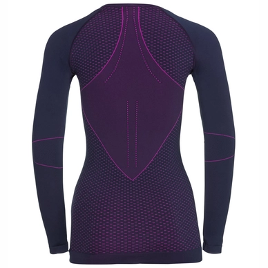Ondershirt Odlo L/S Crew Neck Evolution Warm Women Peacoat Pink Glo