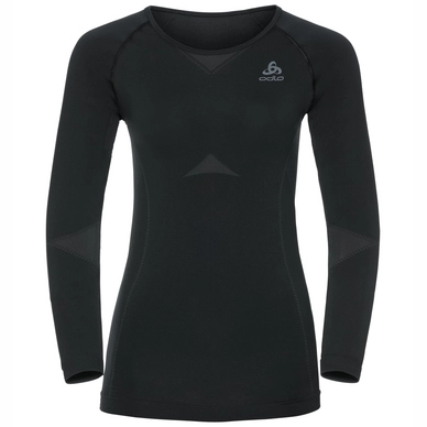 Ondershirt Odlo L/S Crew Neck Evolution Light Women Black Graphite Grey