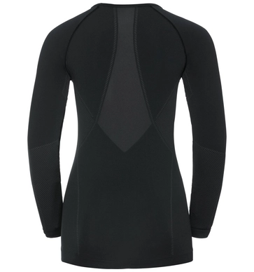Ondershirt Odlo L/S Crew Neck Evolution Light Women Black Graphite Grey