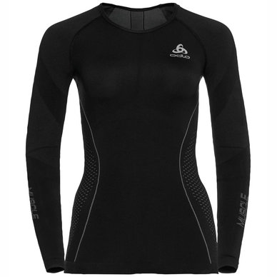 Ondershirt Odlo L/S Crew Neck Evolution Warm Muscl Women Black Graphite Grey