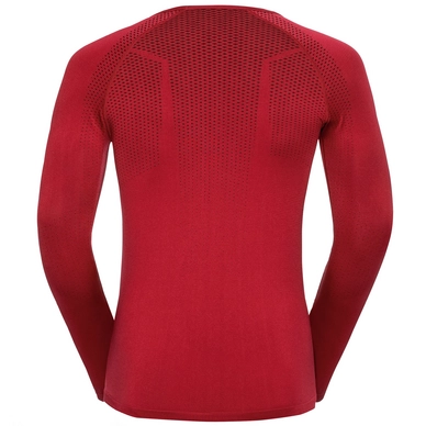 Ondershirt Odlo L/S Crew Neck Essentials Seamless Men Chinese Red Black