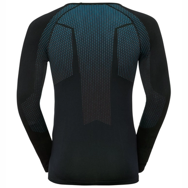 Ondershirt Odlo L/S Crew Neck Essentials Seamless Men Black Blue Jewel