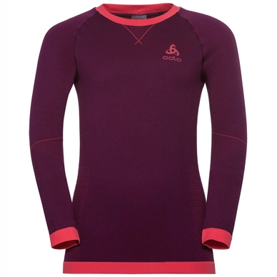 Longsleeve Odlo SUW Top Crew Neck Performance Warm Pickled Beet Hibiscus Kinder