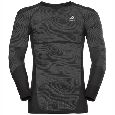 Ondershirt Odlo Men Suw Top Crew Neck L/S Performance Blackcomb Black Odlo Concrete Grey Silver