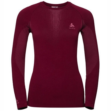 Funktionsunterhemd Odlo SUW Top Crew Neck L/S Performance Warm Rumba Red Mesa Rose Damen