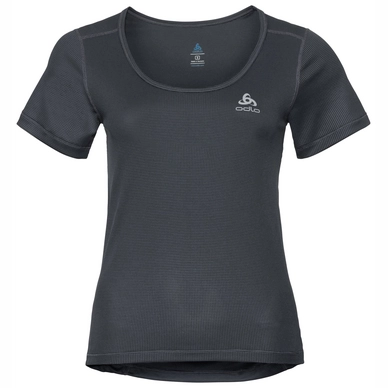 Funktionsunterhemd Odlo SUW Top Crew Neck S/S Active Cubic Light Ebony Grau Schwarz Damen