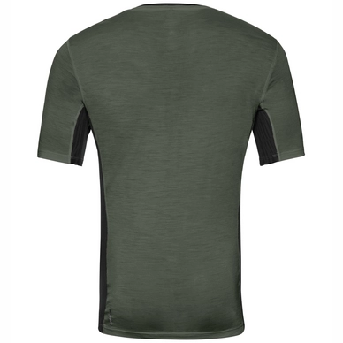 Ondershirt Odlo Men Suw Top Crew Neck S/S Natural + Ceramiwool Climbing Ivy