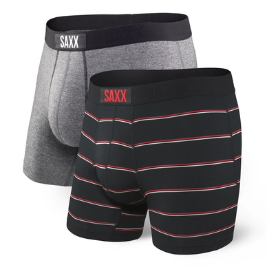 Boxershort Saxx Men Vibe Grey / Shallow Stripe 2-Pack