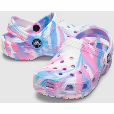 Sandaal Crocs Kids Classic Marbled Clog Toddler White Pink-2
