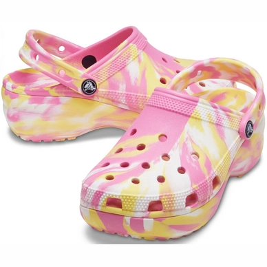 Sandaal Crocs Women Classic Platform Marbled Clog Pink Lemonade Multi-2