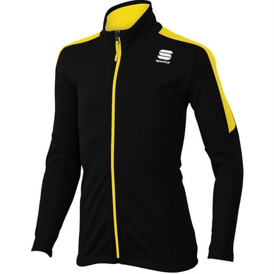 Fietsjack Sportful Team Jacket Junior Black Yellow Fluo