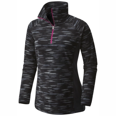 Skipully Columbia Women Glacial Fleece III Print 1/2 Zip Black Lite Brite