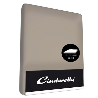Spannbettlaken mit geteiltem Topper Cinderella Basic Taupe (Katoen)