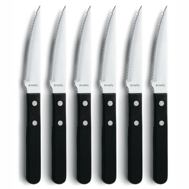 Couteaux à Steak Amefa Pizza Black (6-pièces)