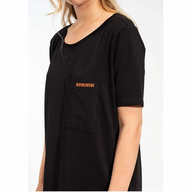 T-Shirt Dress SNURK Women Uni Black Fluo Coral Logo-2