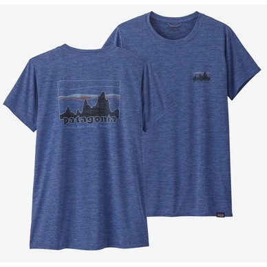 T-Shirt Patagonia Cap Cool Daily Graphic Shirt '73 Skyline Current Blue X-Dye Damen