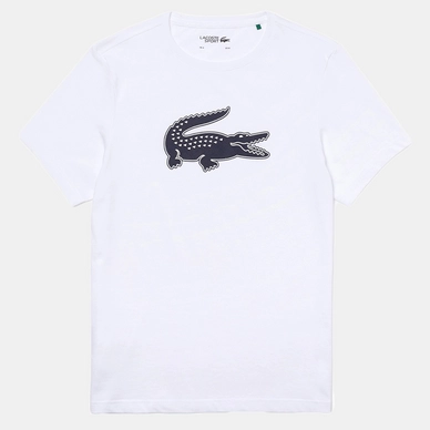T-Shirt Lacoste Men TH2042 3D Imprimé Crocodile Blanc / Bleu Marine